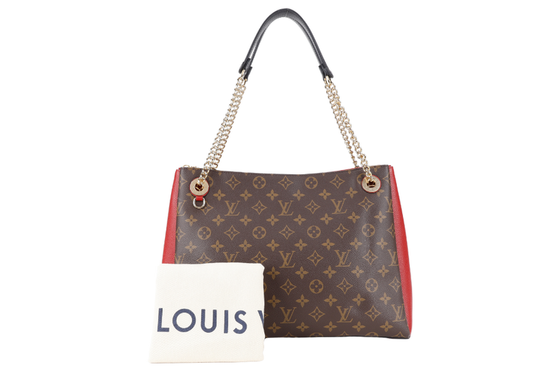 LOUIS VUITTON SURENE MM CERISE MONOGRAM CANVAS GOLD HARDWARE WITH DUST COVER