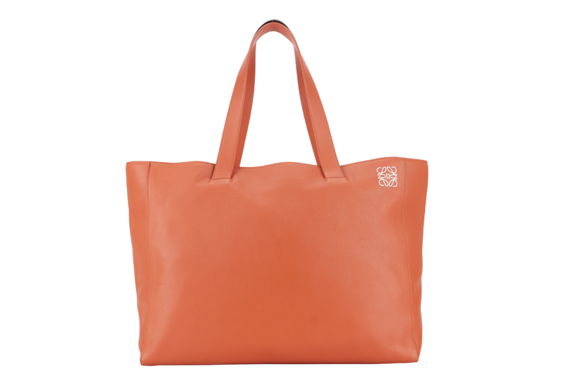 LOEWE ANAGRAM EAST WEST 38 ORANGE LEATHER SILVER HARDWARE NO DUST COVER