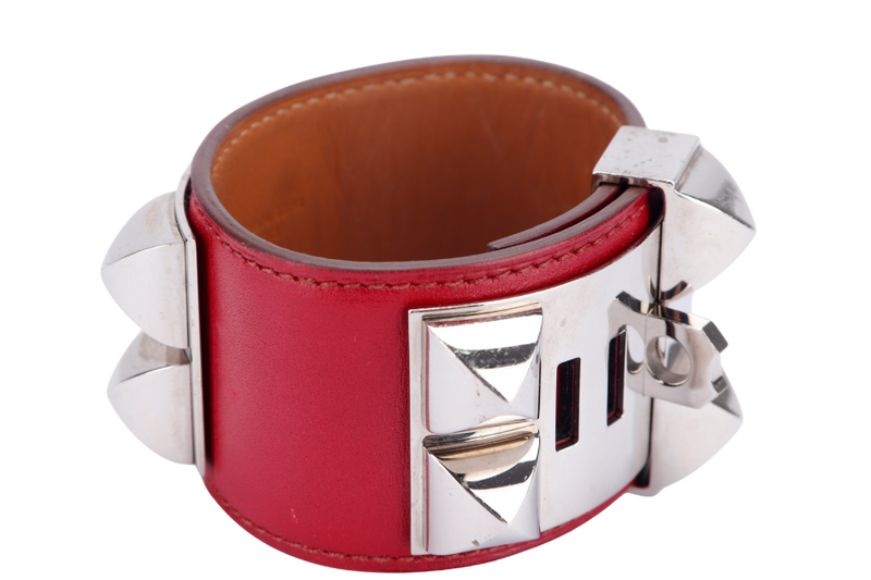 Hermes CDC Bracelet (Stamp A), Marron Leather, Silver Hardware, no Dust Cover & Box