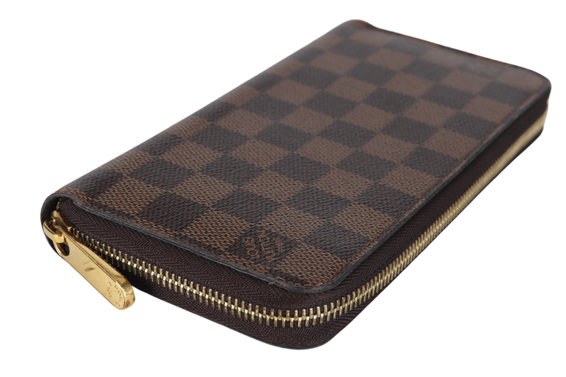 LOUIS VUITTON N60534 CLEMENCE WALLET BROWN DAMIER EBENE GOLD HARDWARE WITH DUST COVER AND BOX