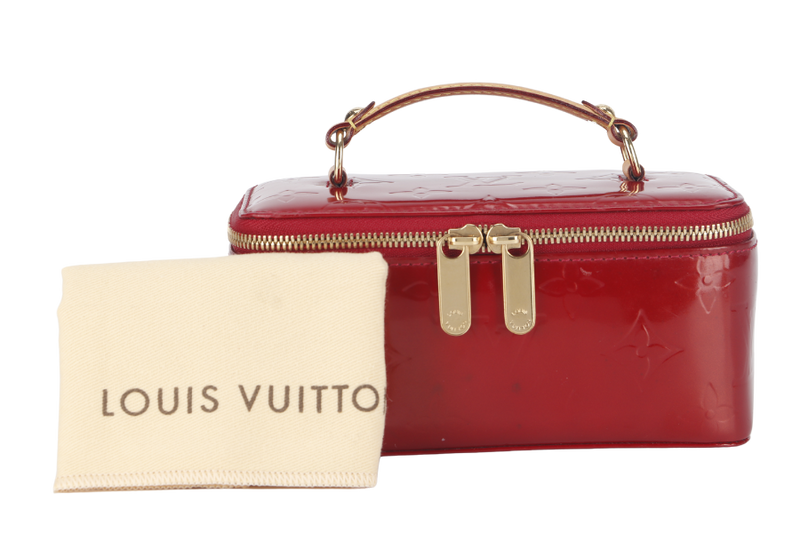 LOUIS VUITTON JEWELRY CASE (M91273) RED MONOGRAM VERNIS WITH DUST COVER