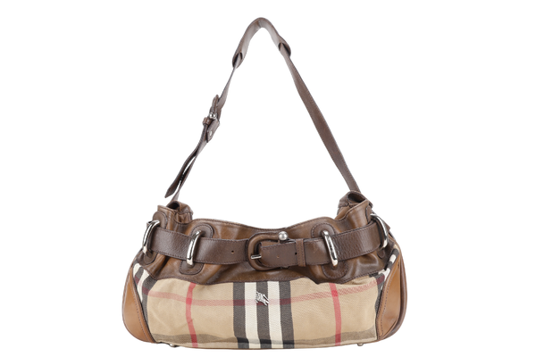 BURBERRY HOUSE CHECK BEATON HOBO CANVAS NO DUST COVER
