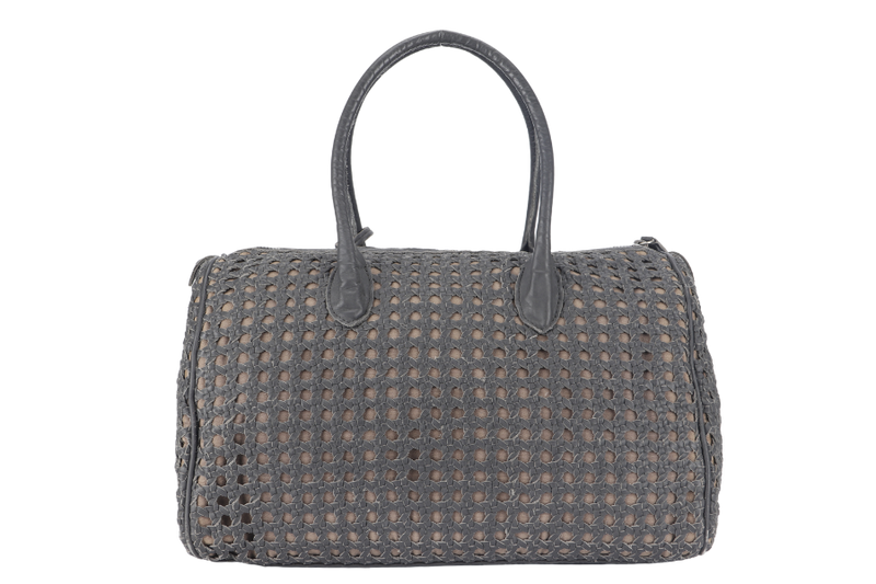 RABEANCO SPEEDY DARK GREY WEAVE LEATHER