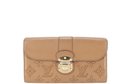 LOUIS VUITTON MAHINA PORTEFEUILLE IRIS WALLET BROWN LEATHER GOLD HARDWARE NO DUST COVER