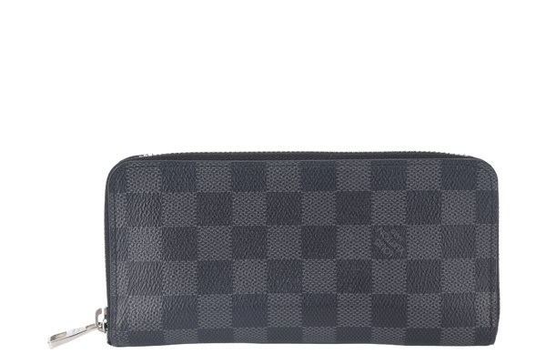 LOUIS VUITTON PORTEFEUILLE VASCO LONG WALLET (N61653) BLACK DAMIER GRAPHITE SILVER HARDWARE WITH DUST COVER AND BOX