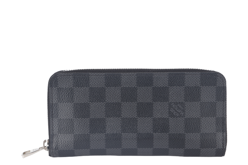 LOUIS VUITTON PORTEFEUILLE VASCO LONG WALLET (N61653) BLACK DAMIER GRAPHITE SILVER HARDWARE WITH DUST COVER AND BOX