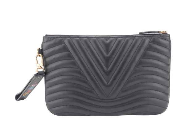 LOUIS VUITTON M63943 NEW WAVE POCHETTE BLACK CALF LEATHER WITH DUST COVER