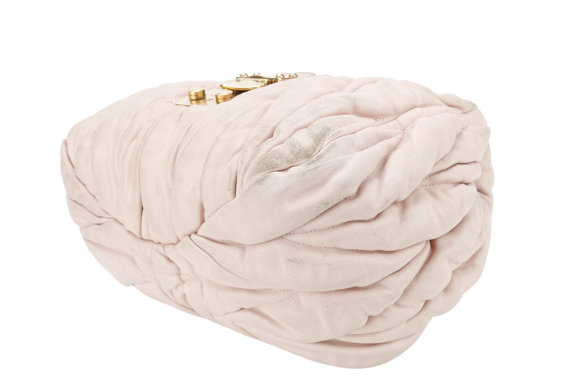MIU MIU MATELASSE BAG PINK CALF LEATHER GOLD HARDWARE NO DUST COVER