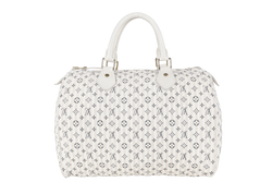 LOUIS VUITTON SPEEDY 30 WHITE MONOGRAM MINI LIN CANVAS GOLD HARDWARE NO DUST COVER