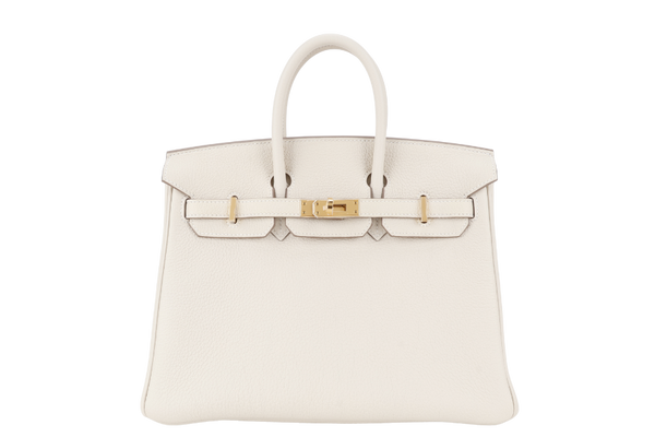 HERMES BIRKIN 25 CRAIE TOGO GOLD HARDWRAE STAMP W (YEAR 2024) WITH TWILLY, KEYS&LOCK AND BOX
