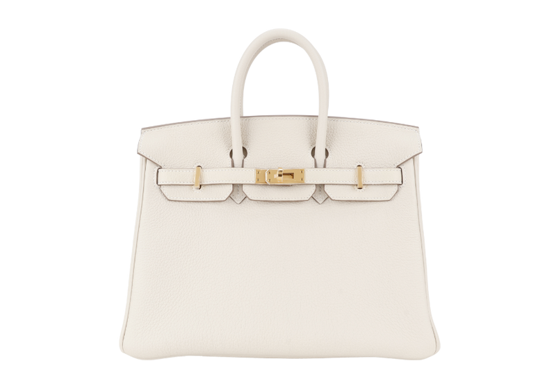 HERMES BIRKIN 25 CRAIE TOGO GOLD HARDWRAE STAMP W (YEAR 2024) WITH TWILLY, KEYS&LOCK AND BOX