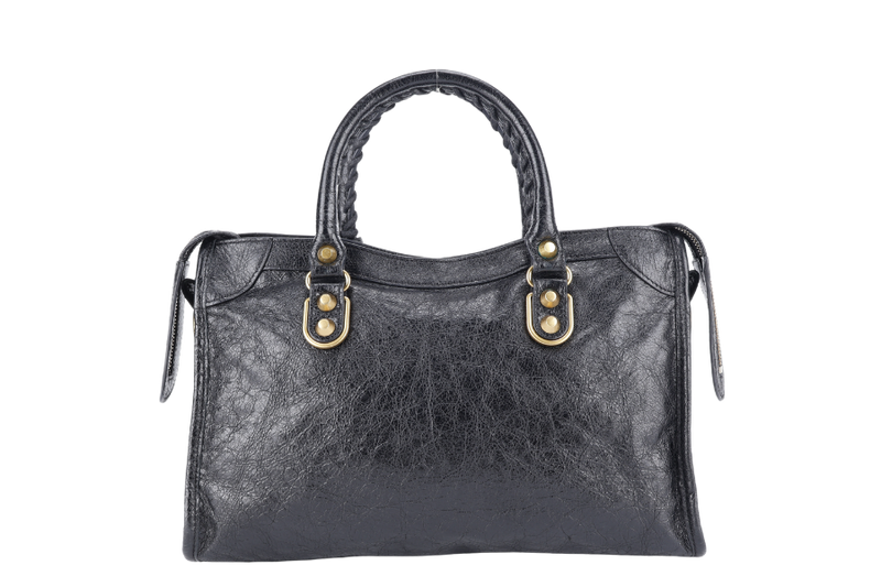 BALENCIAGA CITY SMALL BLACK LEATHER GOLD HARDWARE NO DUST COVER
