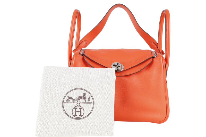 HERMES LINDY 26 CAPUCINE SWIFT LEATHER PHW STAMP A (YEAR 2017) WITH DUST COVER