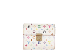 LOUIS VUITTON PORTEFEIULLE KOALA TRI-FOLD (M58014) WHITE MULTICOLOR MONOGRAM CANVAS WALLET GOLD HARDWARE