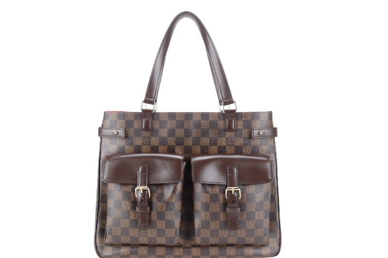 LOUIS VUITTON UZES TOTE BAG DAMIER EBENE CANVAS GOLD HARDWARE NO DUST COVER