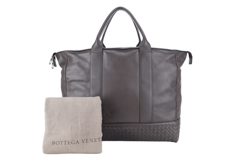 BOTTEGA VENETA WEEKEND BAG BROWN CALF LEATHER BHW WITH DUST COVER