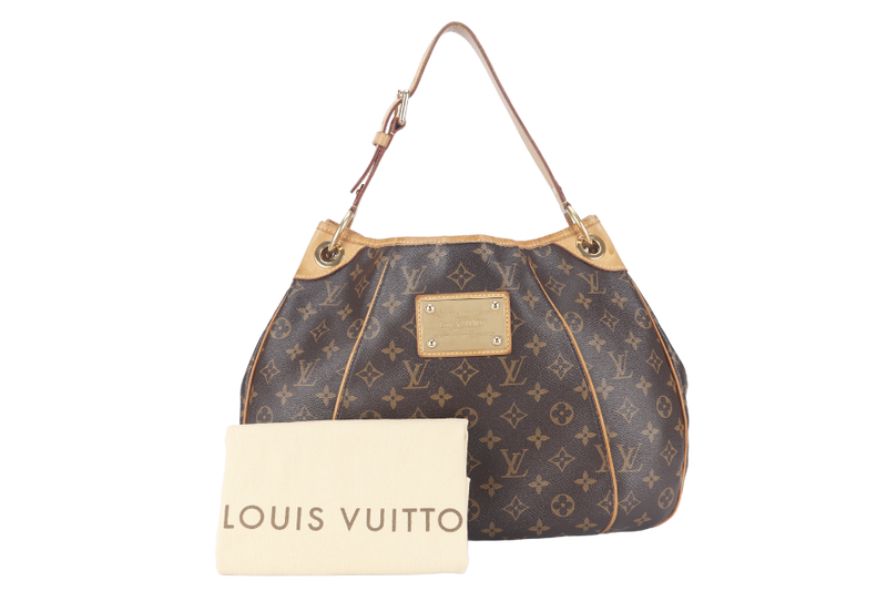 LOUIS VUITTON GALLERIA PM MONOGRAM CANVAS HOBO BAG GOLD HARDWARE WITH DUST COVER