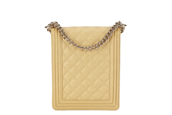 CHANEL VERTICAL BOY (2774xxxx)GOLD CAVIAR GOLD HARDWARE WITH CARD AND DUST COVER