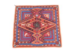 HERMES ORAN BLEU D'AFRIQUE SCARF ORANGE MULTICOLOR WITH BOX