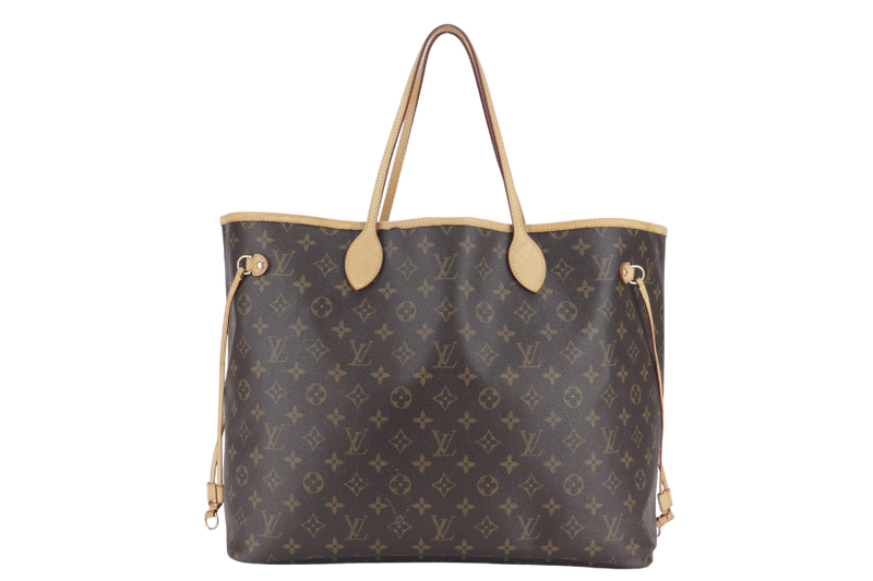 louis vuitton neverfull gm m40157 monogram canvas gold hardware with dust cover