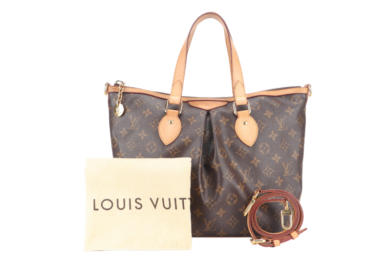 LOUIS VUITTON PALERMO M40145 PM MONOGRAM CANVAS GOLD HARDWARE WITH DUST COVER