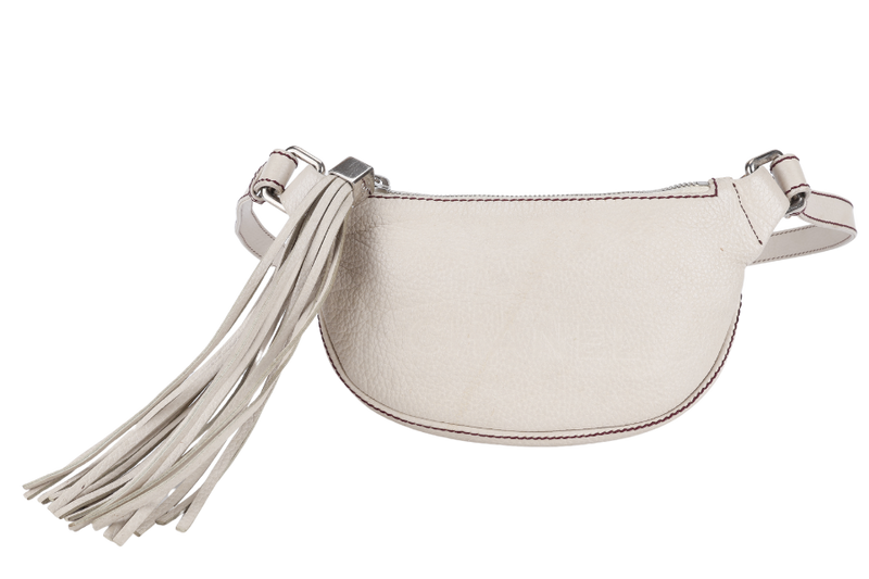 CHANEL LAX TASSEL CROSSBODY BAG SMALL CREAM GRAIN SILVER HARDWARE (8209xxx) NO DUST COVER