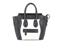 CELINE LUGGAGE TOTE BAG MICRO WHITE TRICOLOR CALF LEATHER SILVER HARDWARE NO DUST COVER