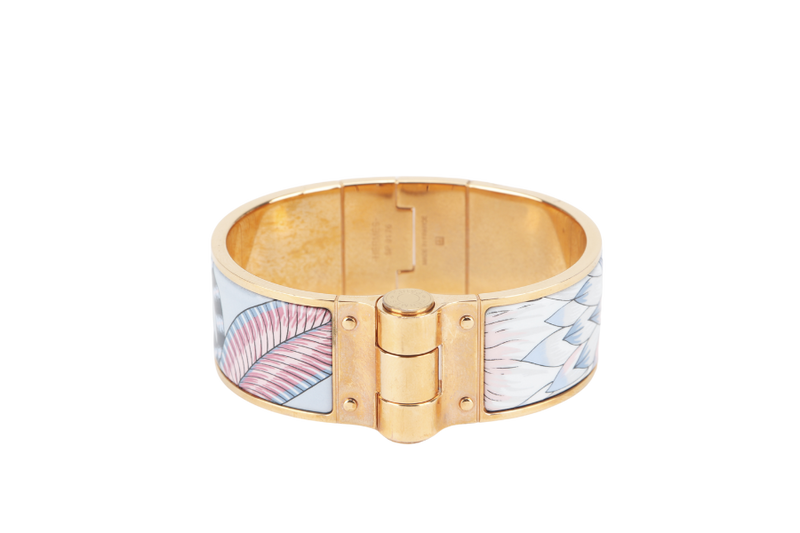 HERMES CHARNIERE BRACELET GM SIZE GOLD HARDWARE WITH DUST COVER AND BOX
