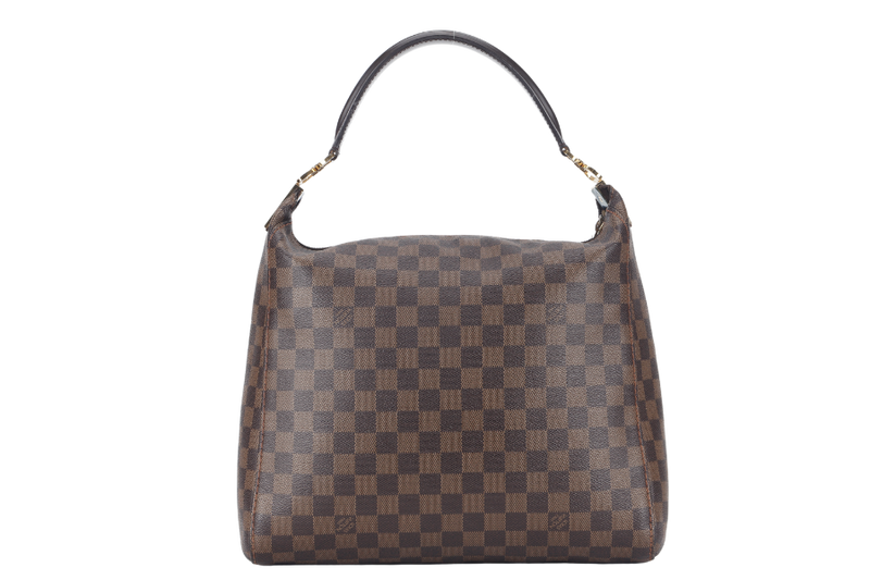 LOUIS VUITTON PORTOBELLO PM (N41184) DAMIER EBENE CANVAS HOBO BAG GOLD HARDWARE NO DUST COVER