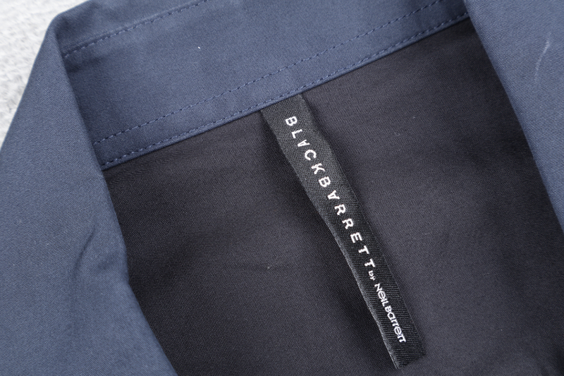 BLACKBARRETT BY NEIL BARRETT SKINNY FIT NAVY BLUE, WHITE & BLACK SHIRT SIZE L
