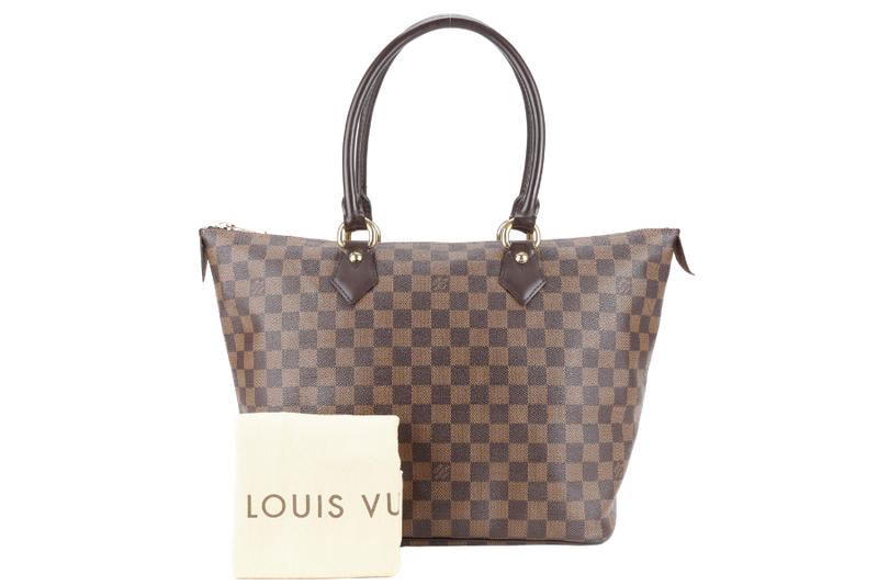 LOUIS VUITTON N51183 SALEYA PM BROWN DAMIER EBENE GOLD HARDWARE WITH DUST COVER