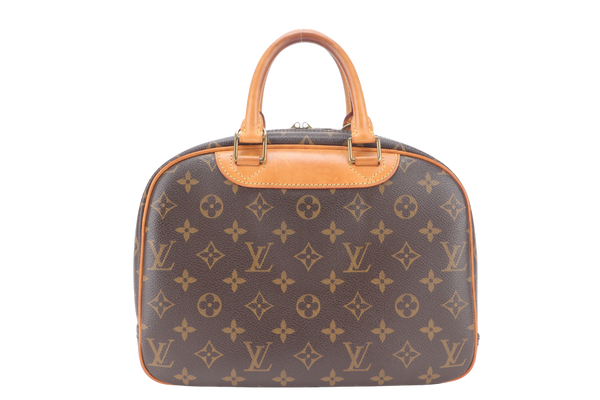 LOUIS VUITTON TROUVILLE HANDBAG MONOGRAM CANVAS GOLD HARDWARE WITH KEYS&LOCK AND DUST COVER