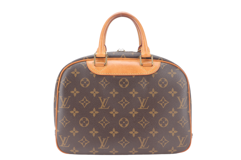 LOUIS VUITTON TROUVILLE HANDBAG MONOGRAM CANVAS GOLD HARDWARE WITH KEYS&LOCK AND DUST COVER
