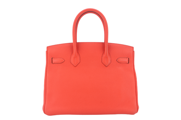 HERMES BIRKIN 30 FEU TOGO GOLD HARDWARE STAMP X (YEAR 2016) WITH LOCK&KEYS AND DUST COVER