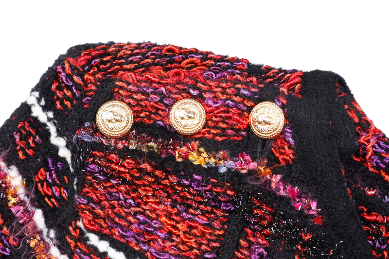 BALMAIN TWEED RED JACKET 42