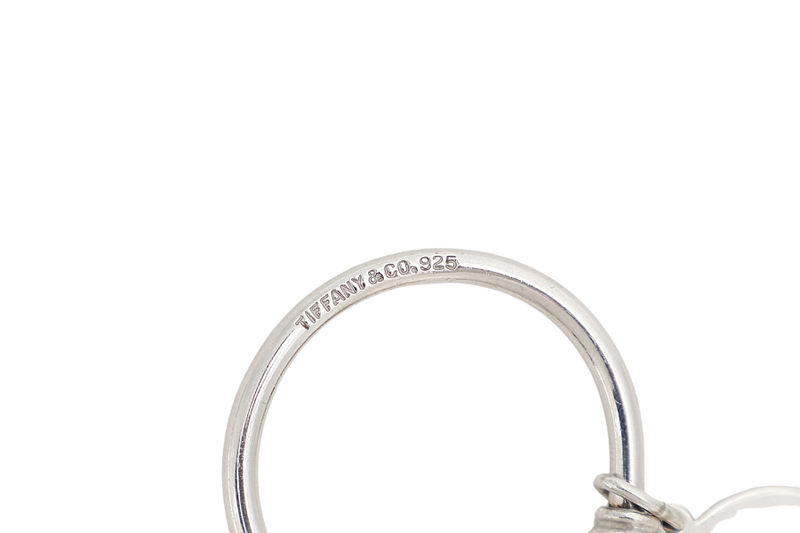 TIFFANY & CO 9.25 SILVER BEAR & BULL KEY RING WITH ENGRAVED TAG, NO DUST COVER, NO BOX