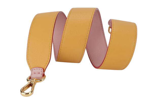 FENDI BAG STRAP PASTEL PINK-YELLOW CALF LEATHER GOLD HARDWARE WITH DUST COVER