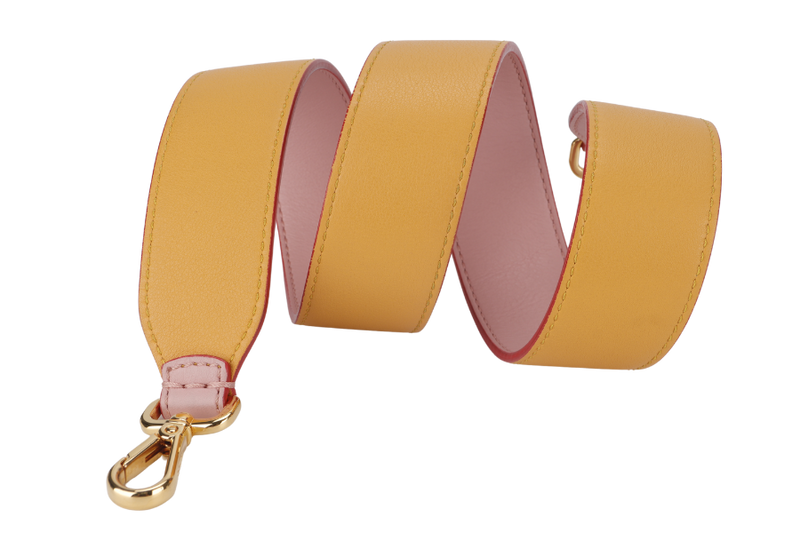 FENDI BAG STRAP PASTEL PINK-YELLOW CALF LEATHER GOLD HARDWARE WITH DUST COVER