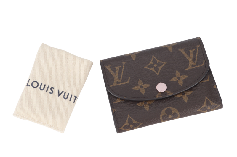 louis vuitton rosalie coin purse m62361 rose ballerina monogram canvas gold hardware with dust cover