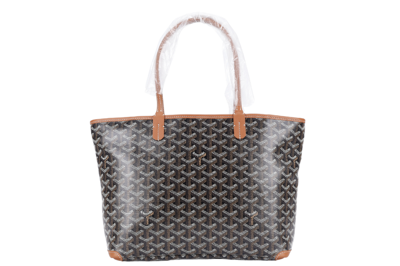 GOYARD ARTOIS PM BAG BLACK AND TAN COLOR WITH DUST COVER