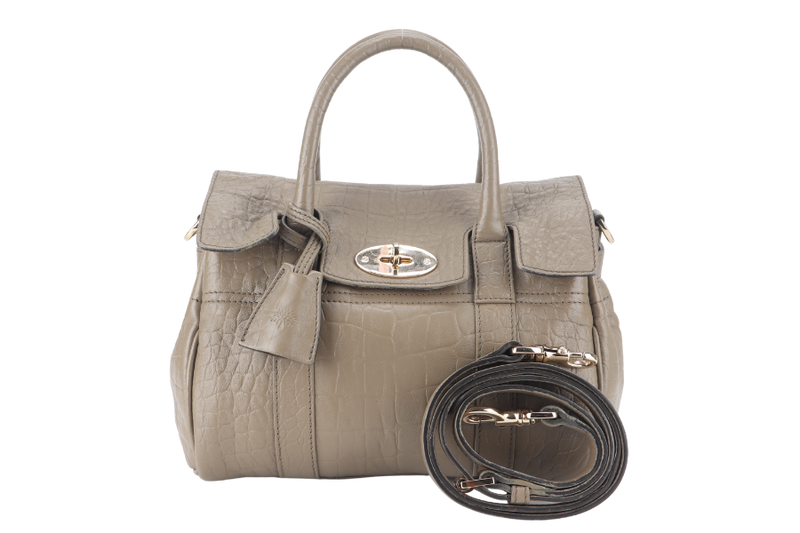 MULBERRY BAYSWATER SMALL SATCHEL BROWN LEATHER GOLD HARDWARE WITH STRAPS NO DUST COVER