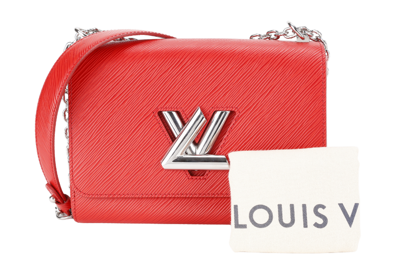 LOUIS VUITTON M50523 TWIST MM RED MEDIUM EPI LEATHER SILVER HARDWARE WITH DUST COVER