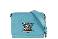 LOUIS VUITTON M50283 TWIST MM MINT GREEN EPI LEATHER SILVER HARDWARE WITH MIRROR NO DUST COVER