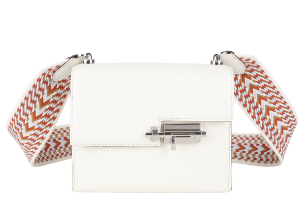 HERMES MINI VERROU NATA CHEVRE MYSORE ALLEGRO SANGLE STAMP Y (YEAR 2020) SILVER HARDWARE, BOX AND FELT COVER
