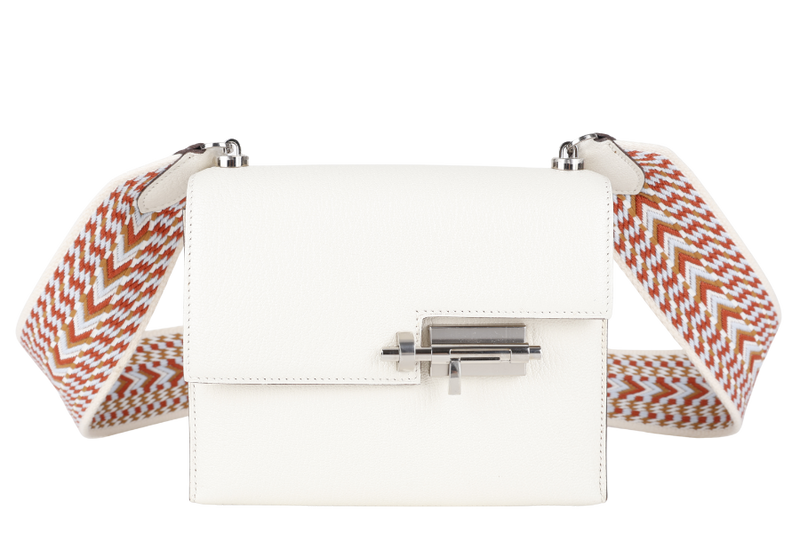 HERMES MINI VERROU NATA CHEVRE MYSORE ALLEGRO SANGLE STAMP Y (YEAR 2020) SILVER HARDWARE, BOX AND FELT COVER