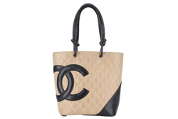 CHANEL CAMBON LINE TOTE (931xxxx) BEIGE LAMBSKIN SILVER HARDWARE NO CARD NO DUST COVER