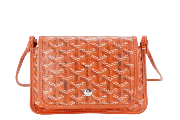 GOYARD GOYARDINE PLUMET ORANGE CANVAS SLING BAG SILVER HARDWARE NO DUST COVER
