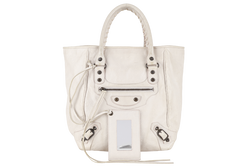 BALENCIAGA SUNDAY CITY LIGHT CREAM LAMBSKIN LEATHER NO DUST COVER