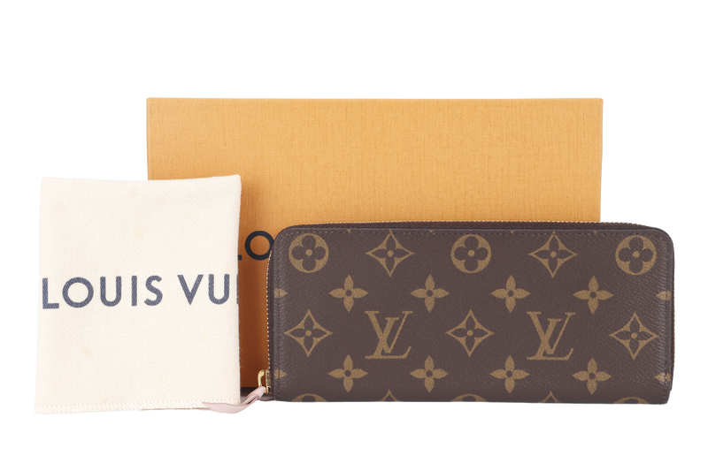 LOUIS VUITTON CLEMENCE WALLET (M61298) MONOGRAM CANVAS GOLD HARDWARE WITH DUST COVER AND BOX