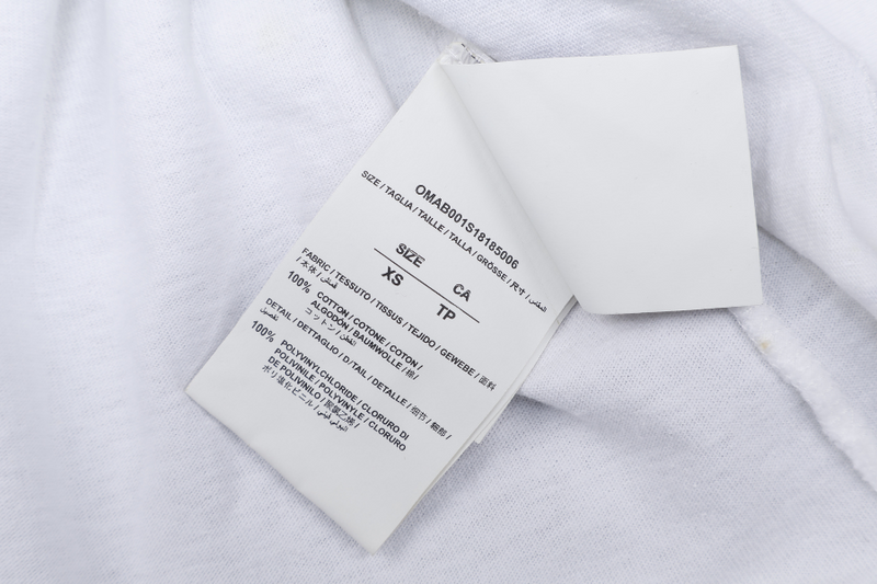 OFF WHITE T SHIRT CAUTION TAPE LONG SLEEVE SIZE XS WHITE TEMPETATURE